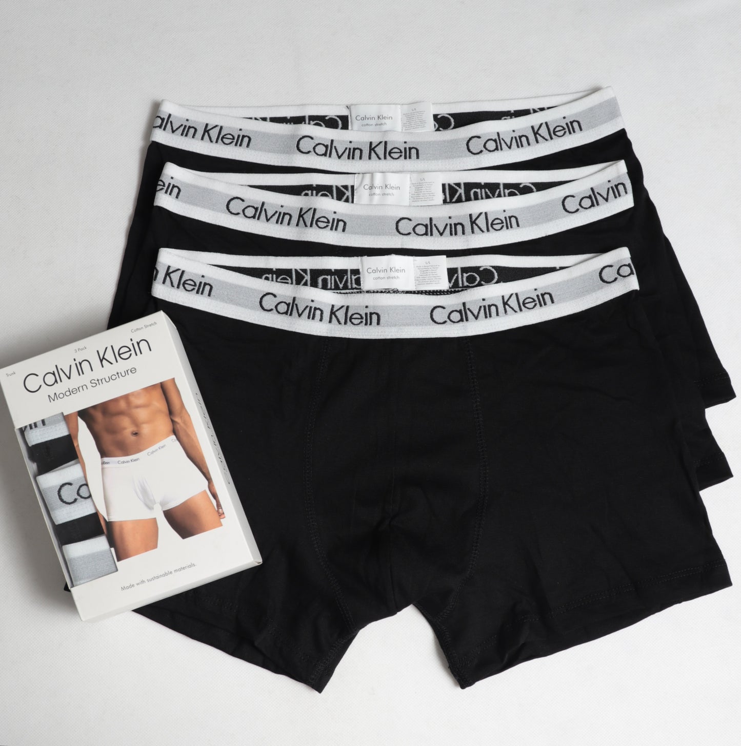 BB04-CLKLN ALL BLACK PACK OF 3 BOXER BRIEFS