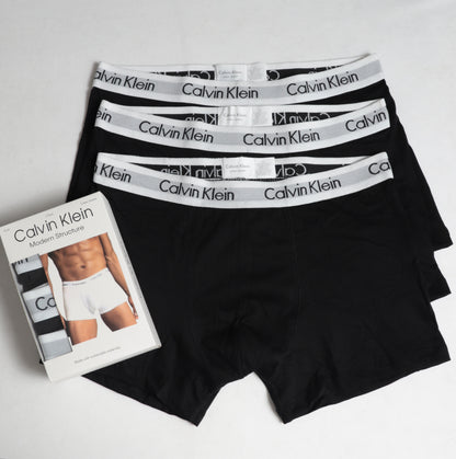 BB04-CLKLN ALL BLACK PACK OF 3 BOXER BRIEFS