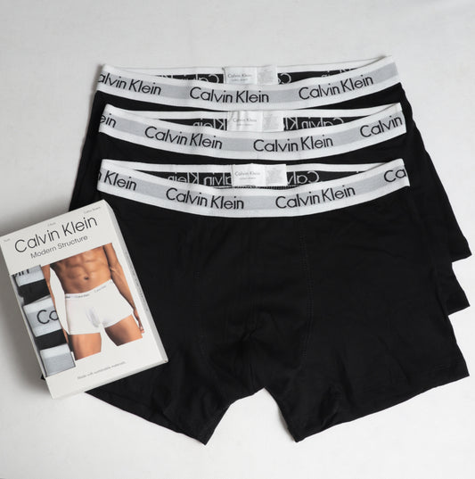 BB04-CLKLN ALL BLACK PACK OF 3 BOXER BRIEFS