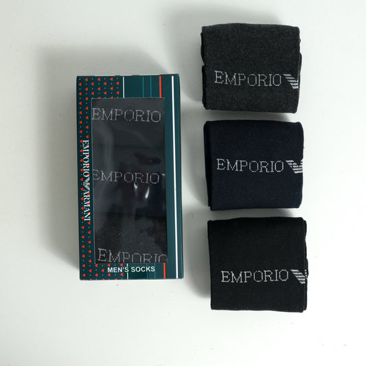 SKS014-EMPAR PACK OF 3 BRANDED FULL LENGHT SOCKS BOX
