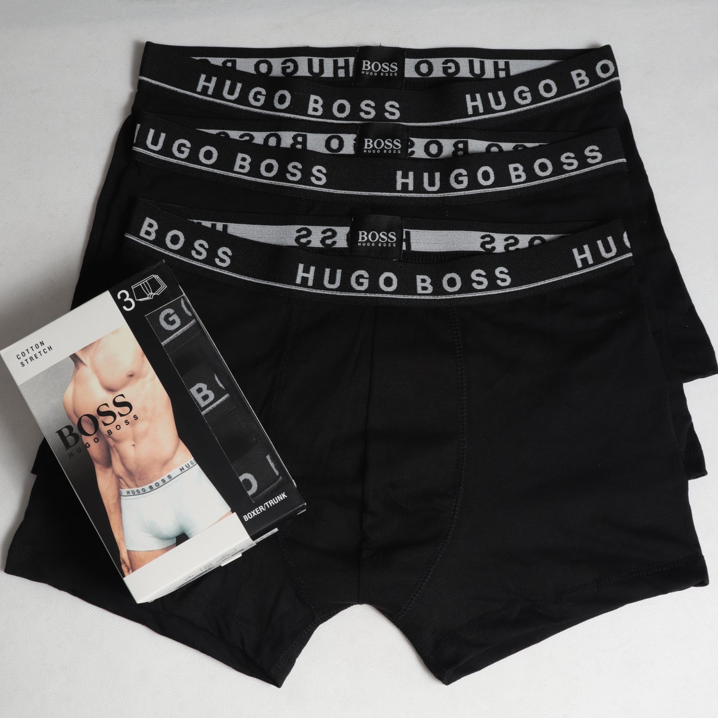 BB02-HGOBSS ALL BLACK PACK OF 3 BOXER BRIEFS