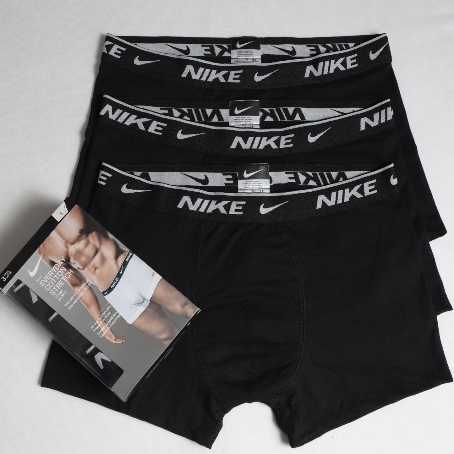 BB019-NK ALL BLACK PACK OF 3 BOXER BRIEFS