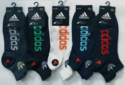 SKS053-ADS TREFOIL ANKLE LOGO PACK OF 5 PREMIUM ANKLE SOCKS