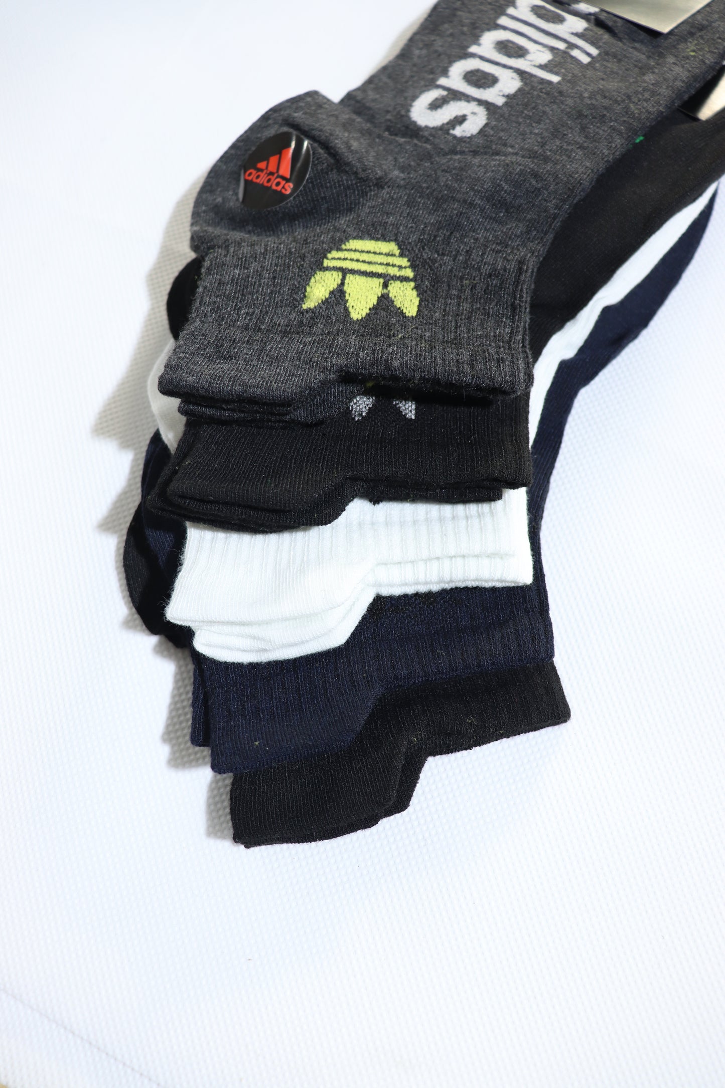 SKS053-ADS TREFOIL ANKLE LOGO PACK OF 5 PREMIUM ANKLE SOCKS