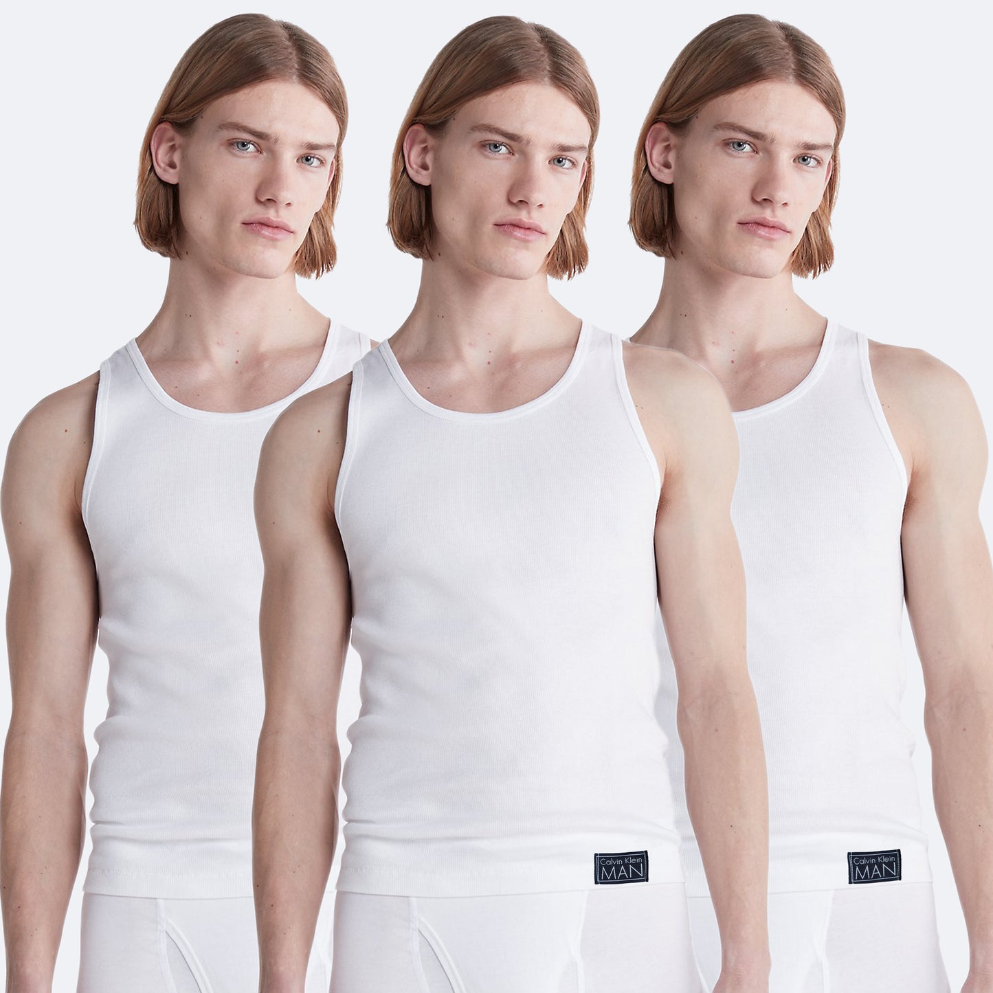 V02-CLKLN PACK OF 3 COMBED COTTON STRETCH UNDERSHIRTS (VEST)